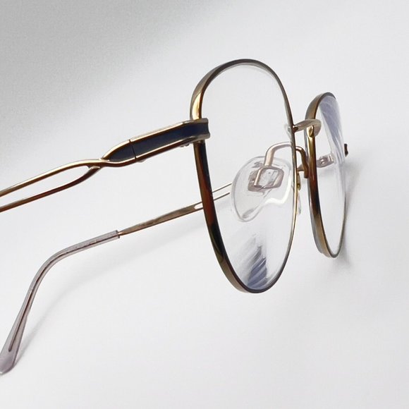 Charmant CH29826 GR Round Oval Titanium Full Eyeglass Frame Gray Gold 51-18-140 - Picture 3 of 10